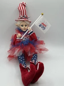 Cynthia Rowley 4. Juli patriotische amerikanische Elfe Fee Puppe 16 Zoll Regal Sitter - Bild 1 von 9