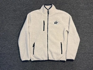 Dallas Stars Jacket Mens Small White NHL Hockey Sherpa Fleece Full Zip 47 Brand - Picture 1 of 5
