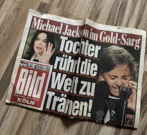 BILD Zeitung 8. Juli 2009, Titel - Michael Jackson im Gold Sarg Trauerfeier - Bild 1 von 1