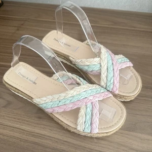 Django & Juliette women's Saffad Raffia Espadrilles sandals slides Size 42 New - Picture 1 of 9