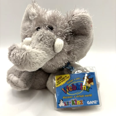 Ganz Lil’ Kinz Elephant HS007 NWT Plush Animal with Unused Sealed Code RETIRED - Image 1 of 4