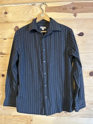 Vestido informal Merona para hombre gris a rayas manga larga con botones talla S Foto 1 de 4