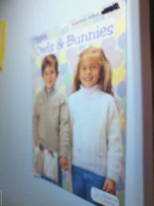 Leisure Arts 684 child OWLS & BUNNIES Sweaters 2-6 knit 3pg booklet - Picture 1 of 1