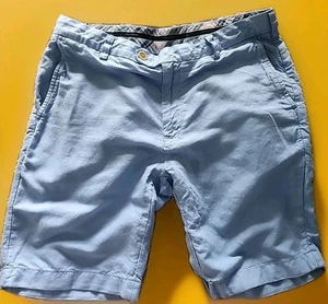Baird MCNutt & Brooks Brothers Shorts Mens Size 34 Blue Irish Linen & Cotton - Picture 1 of 6