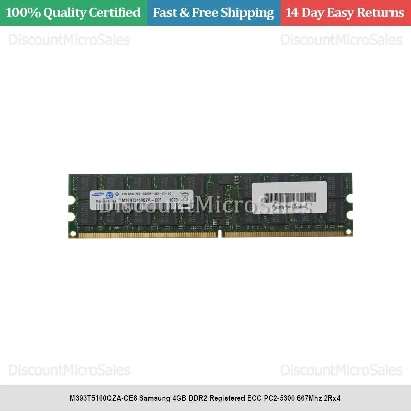 M393T5160QZA-CE6 Samsung 4GB DDR2 Registered ECC PC2-5300 667Mhz 2Rx4 - Image 1 of 1