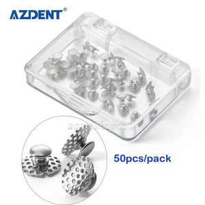 50pcs AZDENT Dental Orthodontic Bondable Hole Lingual Buttons Round Base - Picture 1 of 24