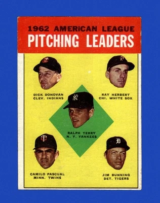 1963 Topps Set-Break No8 AL Pitching Leaders VG-VGEX *GMCARDS* - Изображение 1 из 2
