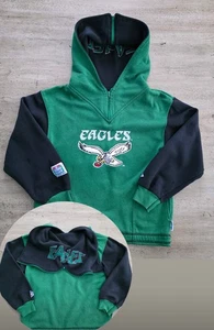 Vintage 90s Philadelphia Eagles Embroidered Hoodie Sweatshirt Sz Youth S 8/10 - Picture 1 of 14