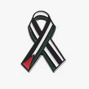Palestinian Flag Awareness Ribbon Enamel Pin - Free Palestine! - Relief Fund - Picture 1 of 1