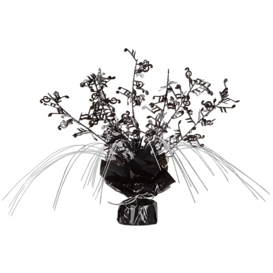 Beistle Black and Silver Musical Note Gleam N Spray Centerpiece - Music - Image 1 of 1