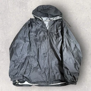 Vintage Nike Mini Swoosh Windbreaker Full Zip Track Jacket Size Men's XL Black - Picture 1 of 13