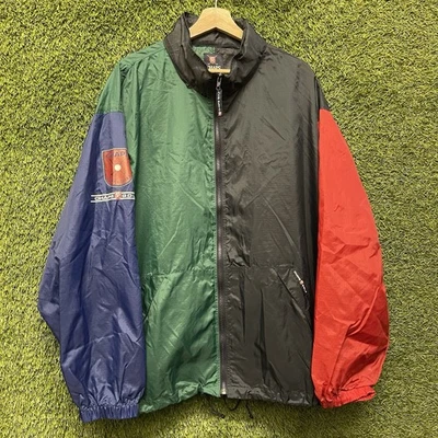 Vintage 90s Ralph Lauren Chaps Golf Color Block Windbreaker Jacket Mens XXL Hood - Image 1 of 4