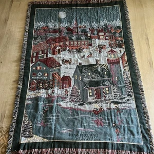 DEPT 56 "New England Village" Series Goodwin Weavers Triple Woven Throw 48"x 67" - Picture 1 of 4