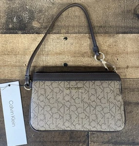 Calvin Klein CK Signature Wristlet Clutch Geldbörse Braun Neu - Bild 1 von 10