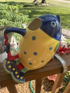 Ceramic Lillian Vernon fish Pitcher Colorful vase nautical beach Tropical Ocean - Picture 1 of 18
