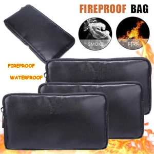 Fireproof Money Bag Waterproof Safe Cash Box Document Envelope File Pouch Case T - Picture 1 of 9