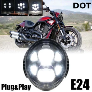 LED Headlight Fit For Harley Davidson V-Rod VROD VRSCDX VRSCR VRSCA Hi/Lo Lamp - Picture 1 of 24
