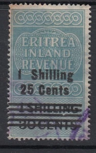 Eritrea, francobollo fiscale Italia, colonia britannica, entrate - Foto 1 di 1