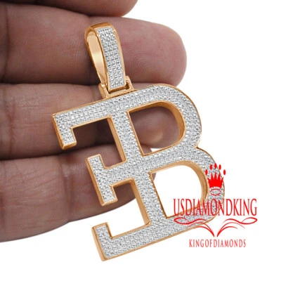 Мужской кулон из 10-каратного розового золота с настоящим подлинным бриллиантом роскошный автомобильный логотип дизайнерский амулет - Изображение 1 из 4