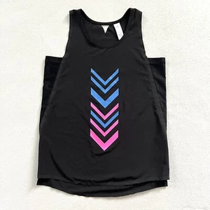 Ivivva By Lululemon Go Time Singlet Tank Top Black Craft Lines Mesh Panels 12 - Picture 1 of 8