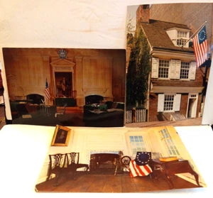 3 CARTOLINE LG SALA RIUNIONI INDIPENDENZA SALA 2 BETSY ROSS HOUSE PHILADELPHIA - Foto 1 di 7