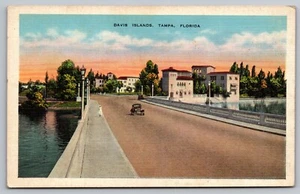 Postkarte: Davis Islands, Tampa, Florida, Hillsboro News Co., Leinen, unverpostet - Bild 1 von 2