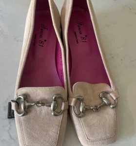 Mocassini mocassini Ferca 81 Blush Made In Italy scamosciati tacco con ferramenta misura 8,5 - Foto 1 di 8
