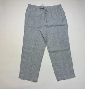 J Jill Linen Ankle Pants Women XL NWT Pockets Elastic waist Tapered Drawcord - Picture 1 of 14