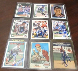Lot of 9 different Signed Autographed Baseball Cards 1968-1991 - #13 - Picture 1 of 3