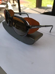 Authentic Vintage Bolle Crevasse Blk Sunglasses Leather Shields 09100014 France - Picture 1 of 10