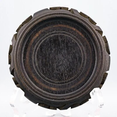 Antique Chinese Carved Wood Stand Pierced Scroll Base Qing Era 20th Century - Image 1 of 4