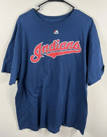 Cleveland Indians Script Francisco Lindor #12 Majestic T shirt baseball MLB XL Cover