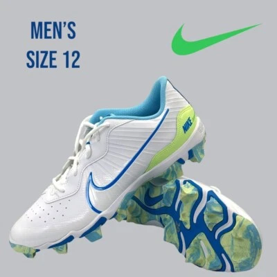 Nike Alpha Huarache 4 Keystone Men's Size 12 White Blue TPU Baseball Cleats NEW - Image 1 of 4