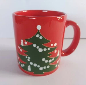 Taza Waechtersbach vintage roja árbol de Navidad vajilla taza Alemania Occidental retro - Imagen 1 de 7