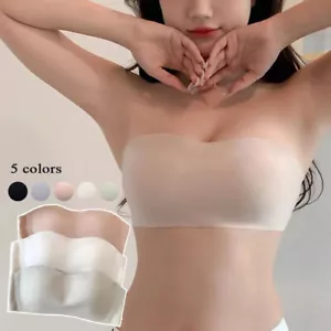 Damen-BH Camisole Brust Schönheit Rücken Trägerlos Unterwäsche Rutschfest Einfarbig USA - Bild 1 von 27