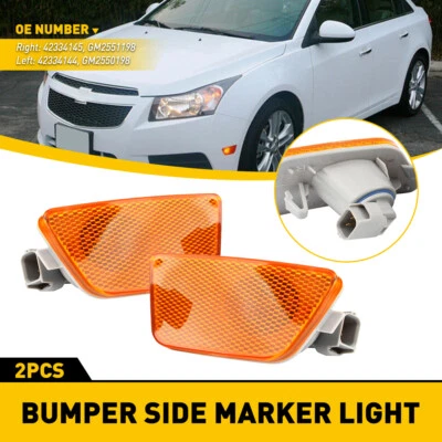 Amber Lens Front Bumper Side Marker Lights For 2011-2015 Chevy Chevrolet Cruze — 第 1/4 张图片