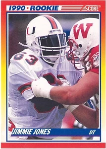 NFL SCORE 1990 ROOKIE CARD NCAA MIAMI JIMMY JONES Near Mint - Picture 1 of 2