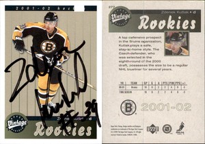 Zdenek Kutlak Signed 2001 Upper Deck Vintage #277 Card Boston Bruins Auto AU