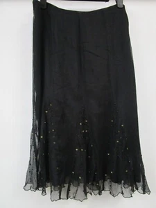 SPENCER JEREMY BLACK EMBELLISHED SKIRT SIZE 6 - Picture 1 of 4