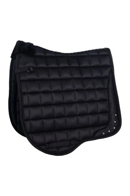 HKM Rosewood Dressage Saddle Pad - Black or Dark Gray  - with crystal accents - Image 1 of 4
