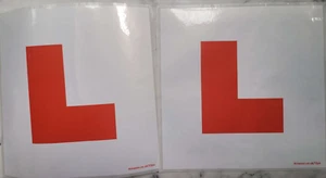 2X Self Adhesive Learning Driver Stickers L Plates - DVLA Legal Size - NEW UK - Picture 1 of 2