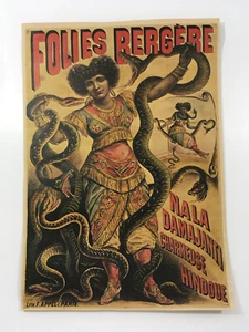 Vintage Freakshow Poster Sideshow Zirkusmesse Karneval SCHLANGENDAME Druck - Bild 1 von 5