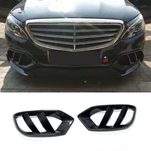 CARBON FIBER FRONT BUMPER AIR DUCT COVER FOR MB W205 C43 C300 C400 AMG 2015-18 - Picture 1 of 10
