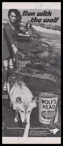 Aceite de motor Wolf's Head década de 1970 anuncio impreso anuncio 1972 cadena patas de automóvil - Imagen 1 de 1