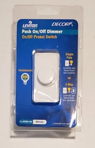 Levitron 600-Watt Single-Pole/3-Way Push On/Off Rotary Dimmer, White RPI06-10W - Picture 1 of 5