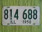 1950 Illinois License Plate IL 50 Tag ILL 814 688