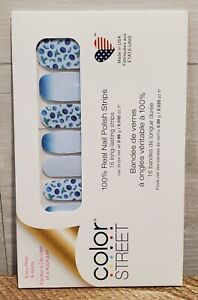 Color Street Nail Polish Strips* New* Teal Blue Sapphire Print Glitter Shimmer