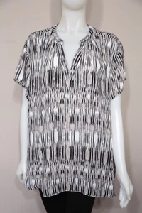 Sejour Nordstrom Woman Plus Printed Short Sleeve Blouse Shirt Top 22W - Picture 1 of 5