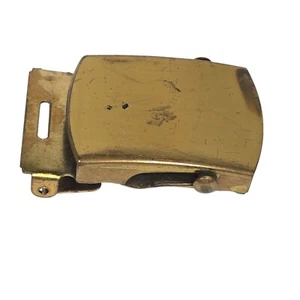 US Military Solid Brass Web Belt Buckle Made In USA Number 3 Vintage 70s Utility - Bild 1 von 8