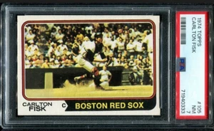 PSA 7 NR NEUWERTIG 1974 TOPPS CARLTON FISK #105 RED SOX HOF 40333 KD264 - Bild 1 von 2